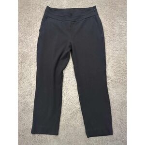 CAbi Pants Womens‎ 12 Black Mid Rise Back Zip Pockets Stretch Ankle Casual